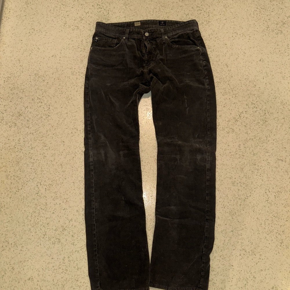 Ag Adriano Goldschmied Gray Corduroy Pants Men’s size 34